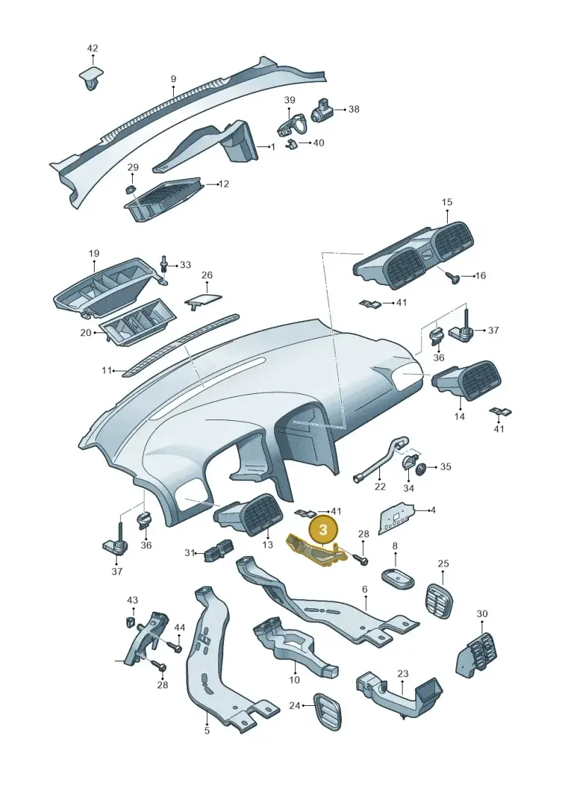 1K2819151A — Volkswagen Golf Cabriolet (2011-2016) diagram 649819300, position 3