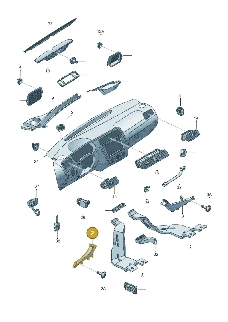 1K2819151A — Volkswagen Jetta (2014-2017) diagram 692819300, position 2