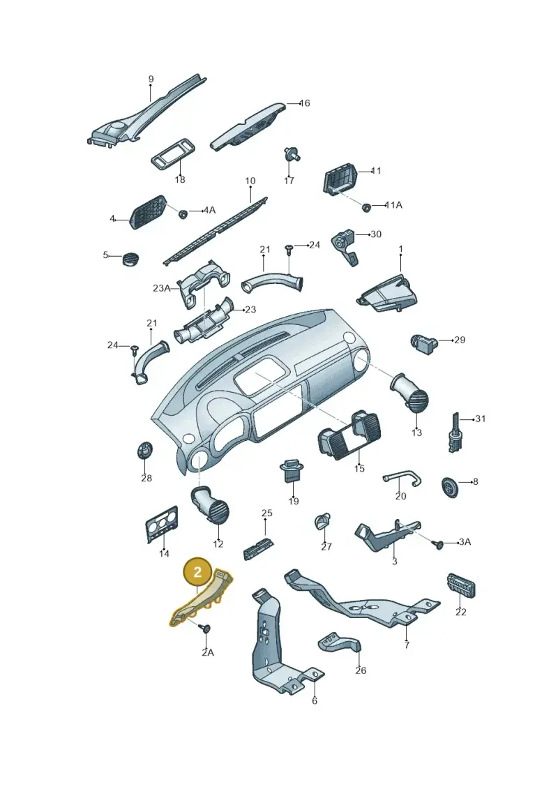 1K2819151A — Volkswagen Beetle (2016-2019) diagram 715819300, position 2