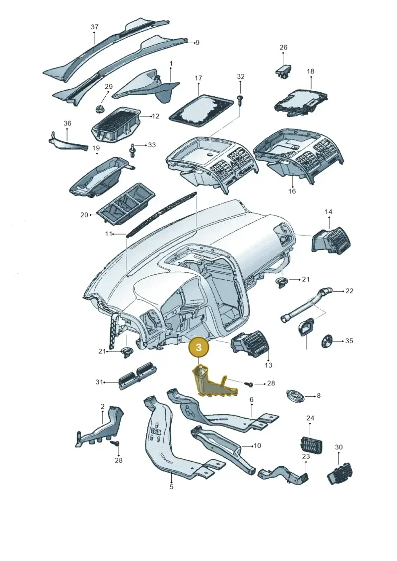 1K2819152B — Volkswagen Jetta (2008-2011) diagram 449819300, position 3
