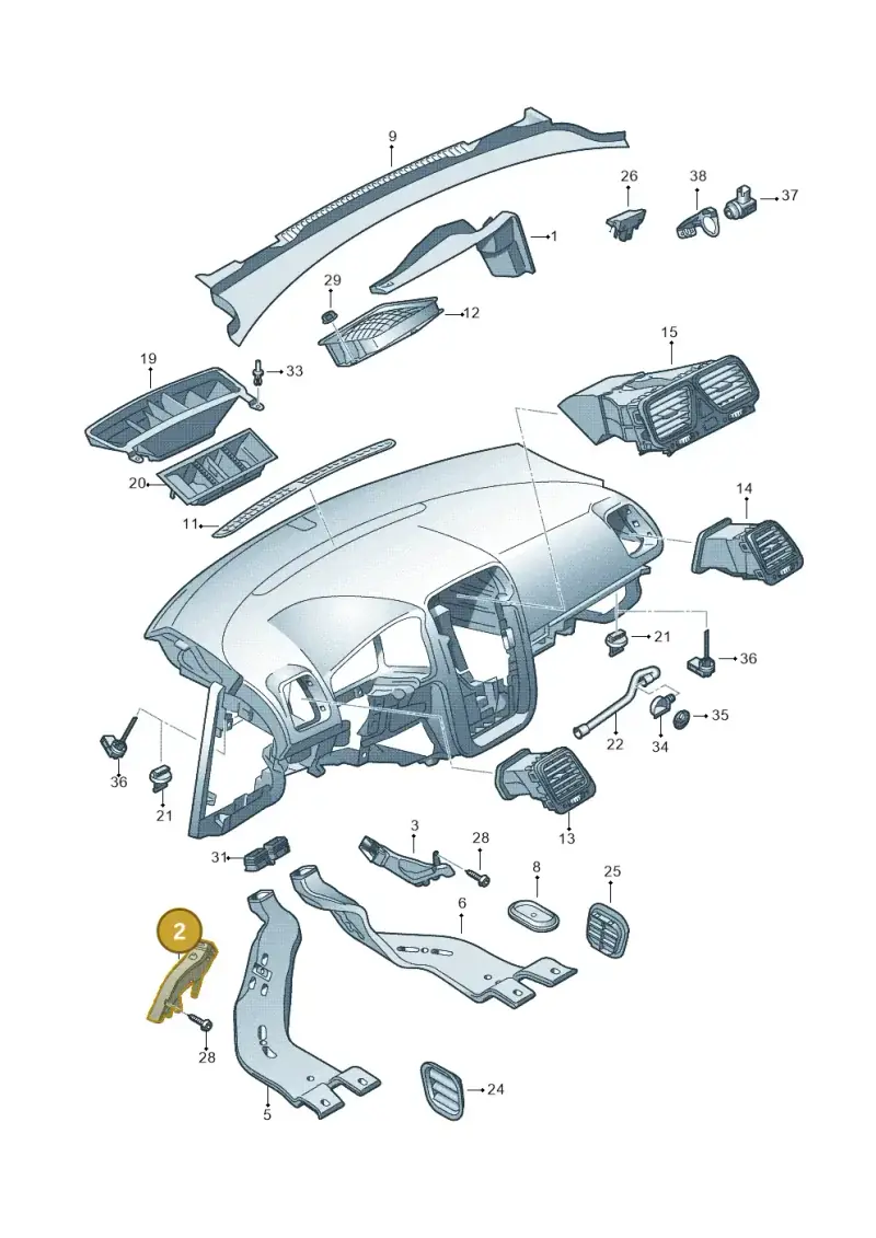1K2819152B — Volkswagen Eos BlueMotion (2010-2015) diagram 482819300, position 2