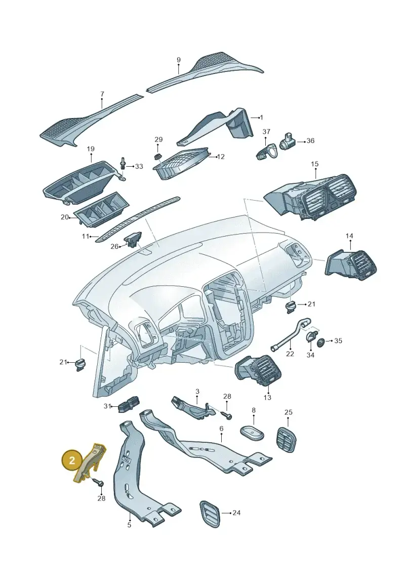 1K2819152B — Volkswagen Scirocco 2.0 (2008-2014) diagram 651819300, position 2