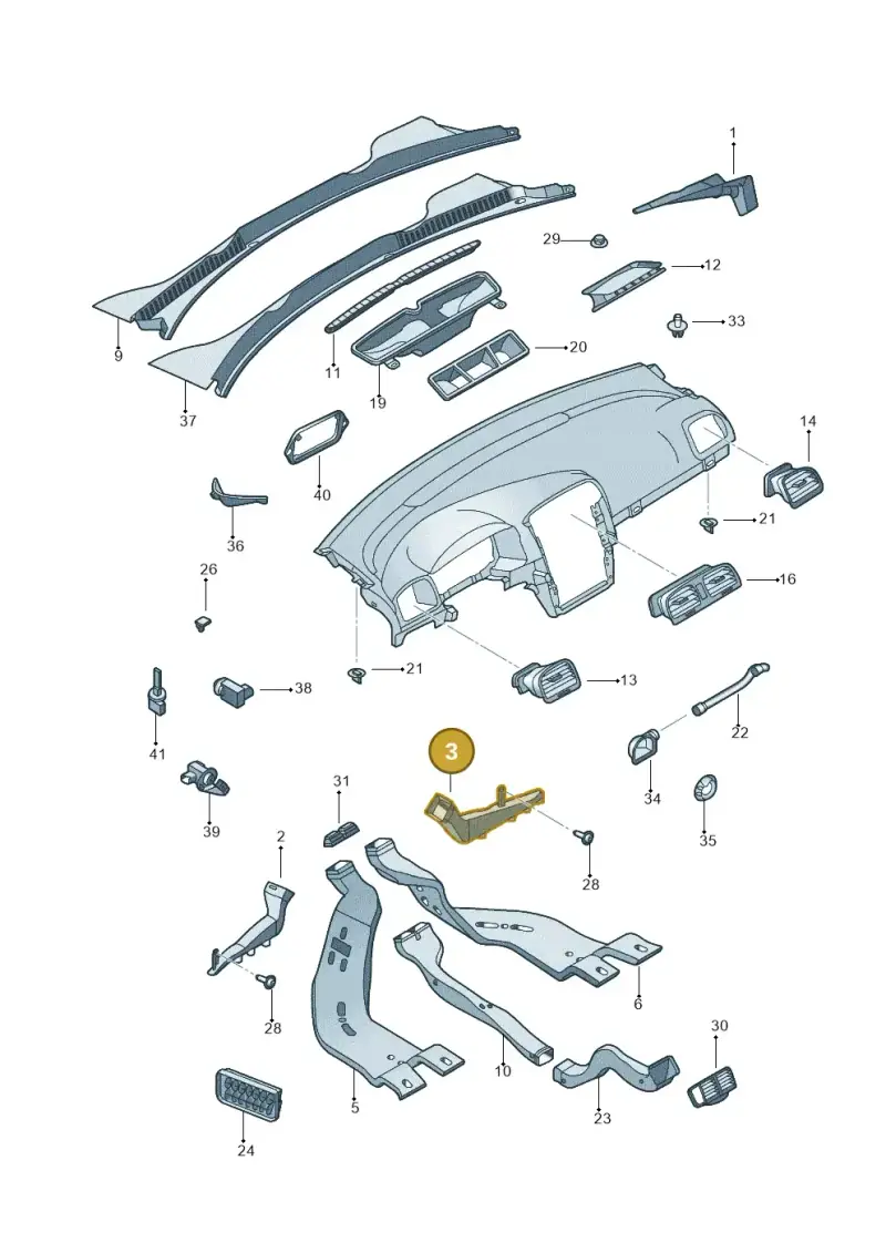 1K2819152B — Volkswagen Golf estate (2009-2013) diagram 684819300, position 3