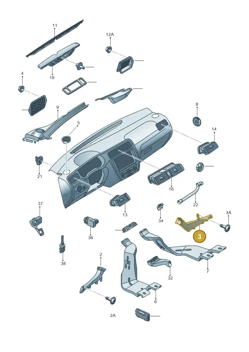 1K2819152B — Volkswagen Jetta (2014-2017) diagram 692819300, position 3