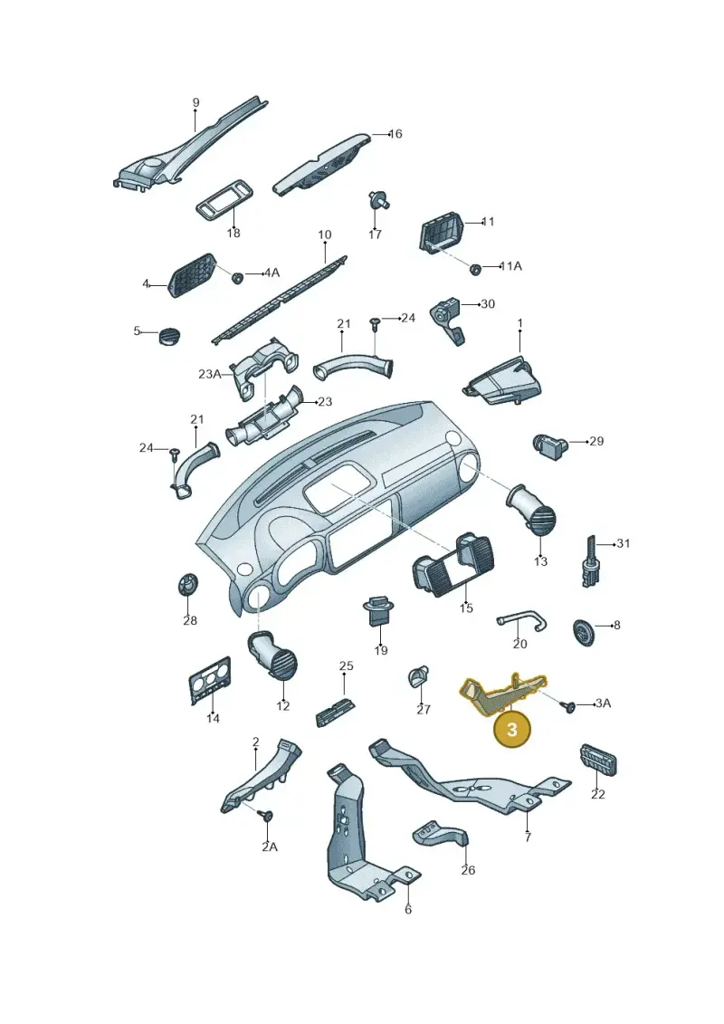 1K2819152B — Volkswagen Beetle (2016-2019) diagram 715819300, position 3