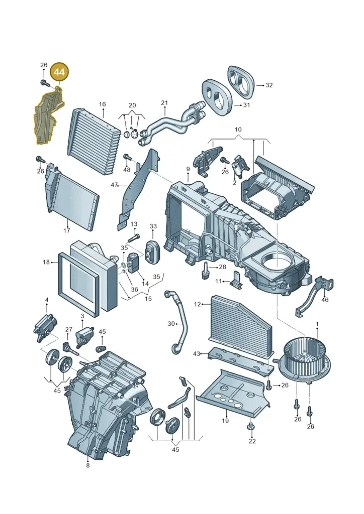1K2819349L — Volkswagen Golf (2011-2013) diagram 649820100, position 44