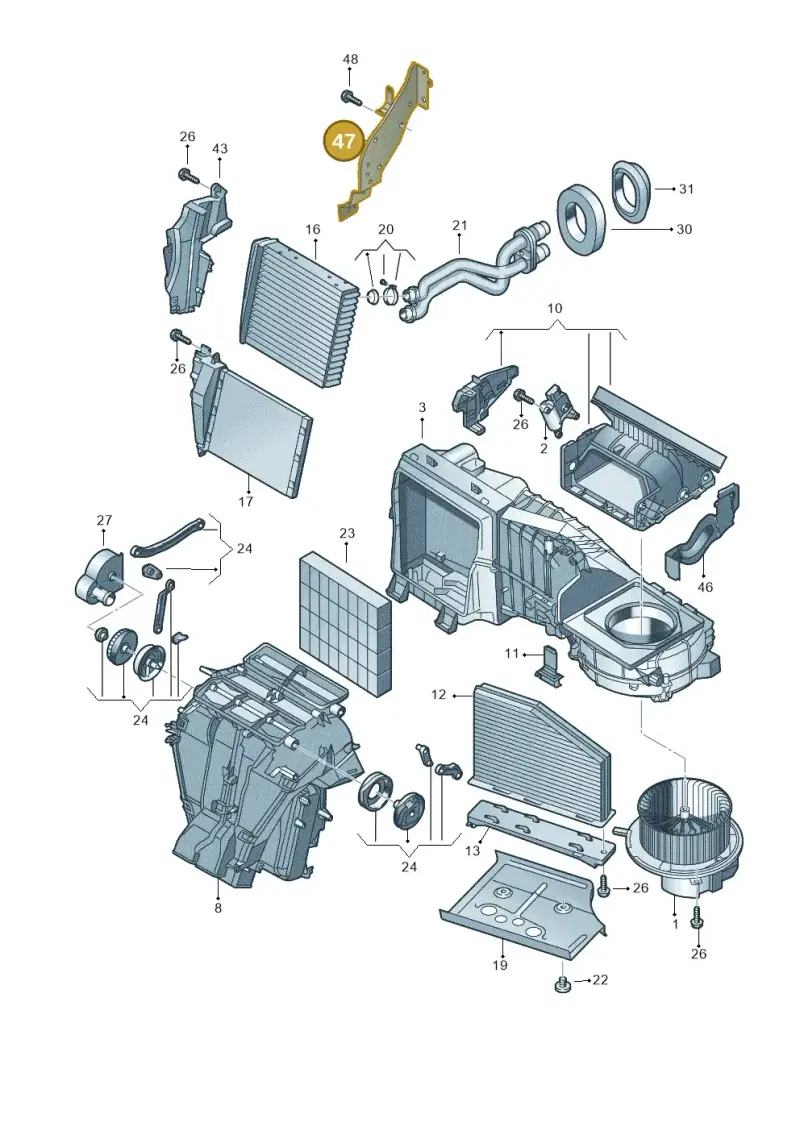 1K2819473C — Volkswagen Scirocco 2.0 (2014-2017) diagram 409819200, position 47