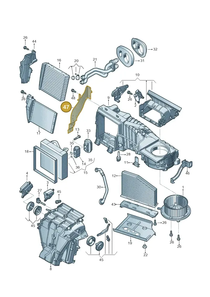 1K2819473C — Volkswagen Sharan BlueMotion (2015-2022) diagram 649820100, position 47