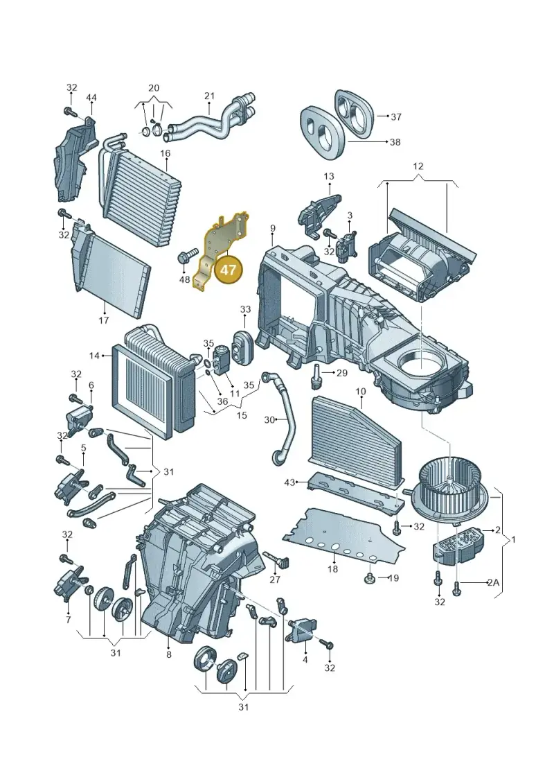 1K2819473C — Volkswagen Beetle (2016-2019) diagram 691820200, position 47