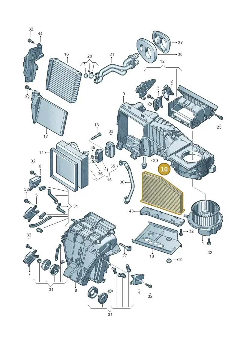 1K2819669 — Volkswagen Passat/4Motion         08 (2007-) diagram 409820200, position 10