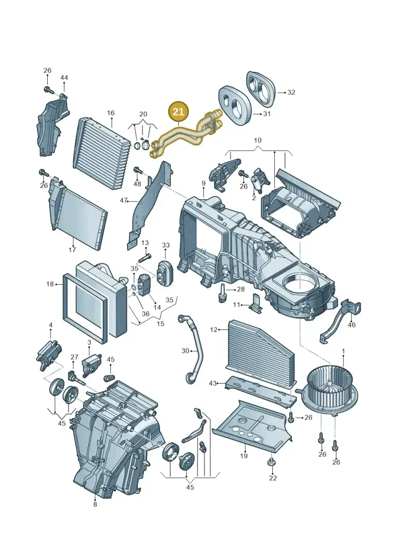1K2819857C — Volkswagen Sharan BlueMotion (2015-2022) diagram 649820100, position 21