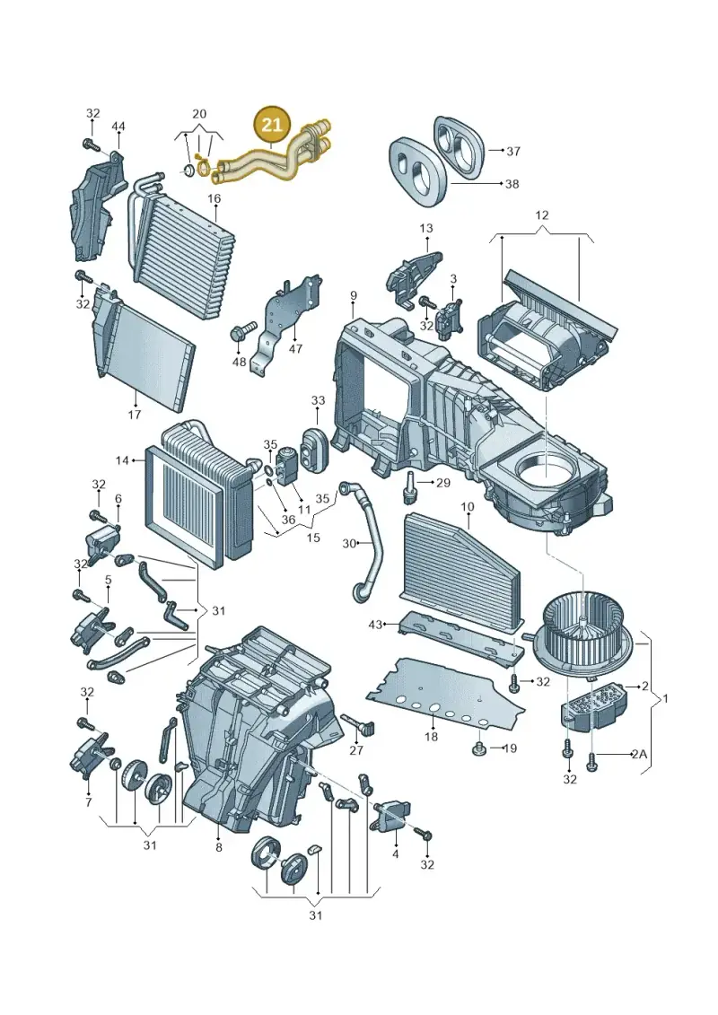 1K2819857C — Volkswagen Beetle (2016-2019) diagram 691820200, position 21