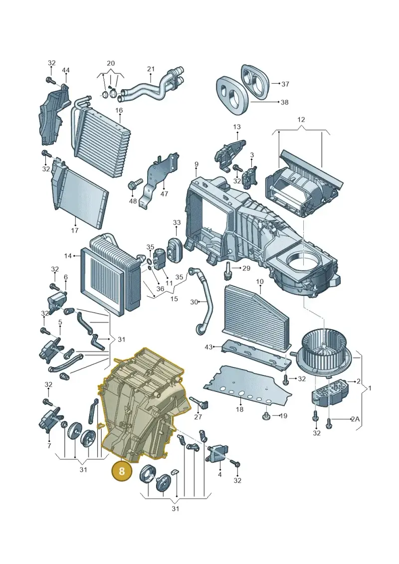 1K2820353A — Volkswagen Jetta (2014-2017) diagram 691820200, position 8