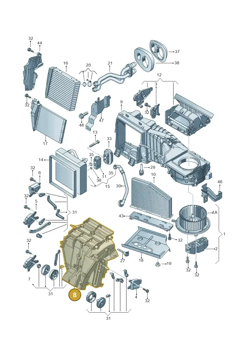 1K2820353A — Volkswagen Sharan BlueMotion (2015-2022) diagram 649820200, position 8