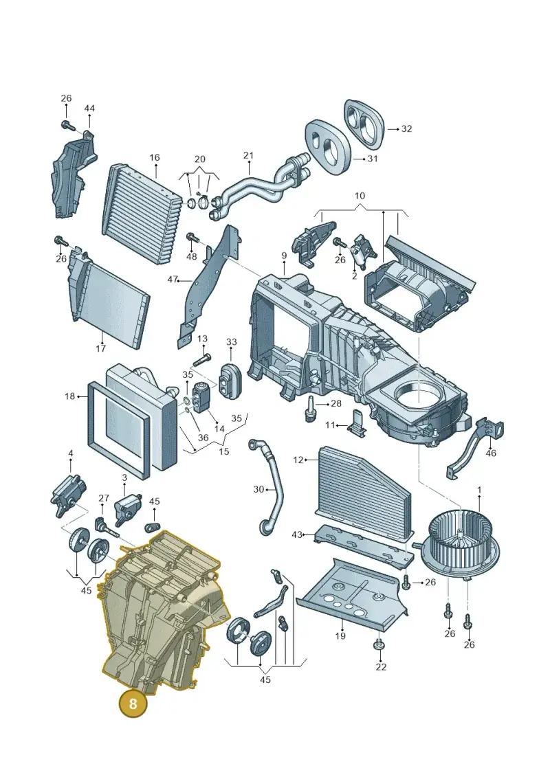 1K2820353C — Volkswagen Sharan BlueMotion (2015-2022) diagram 649820100, position 8