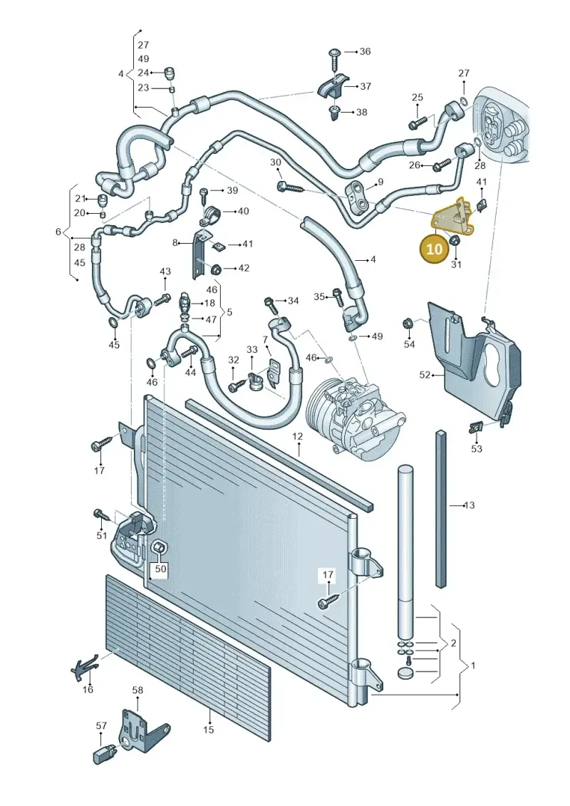 1K2820769 — Volkswagen Golf Cabriolet (2011-2016) diagram 649260420, position 10