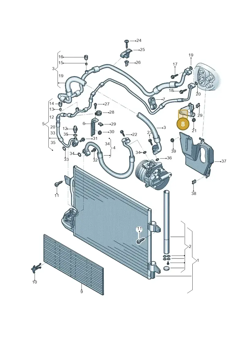 1K2820769 — Volkswagen Beetle (2016-2019) diagram 801260041, position 8