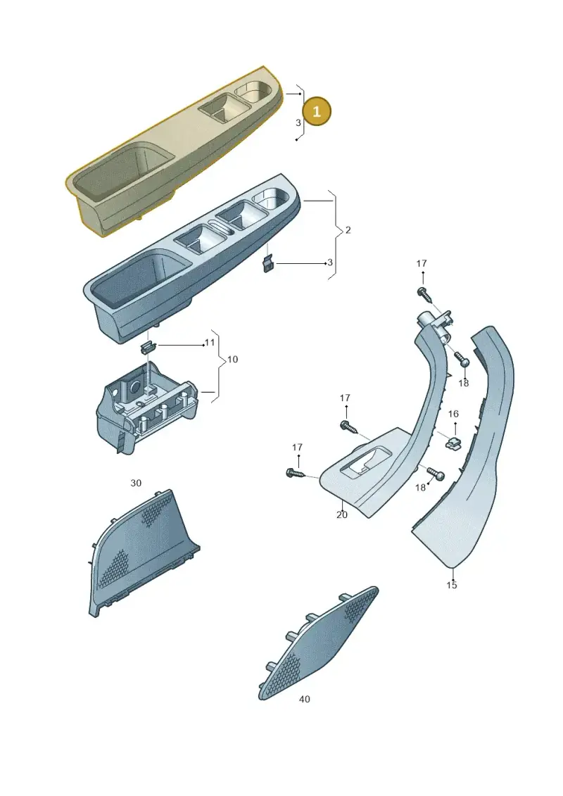 1K3868049C75R — Volkswagen GOLF (2003-2005) diagram 420867200, position 1