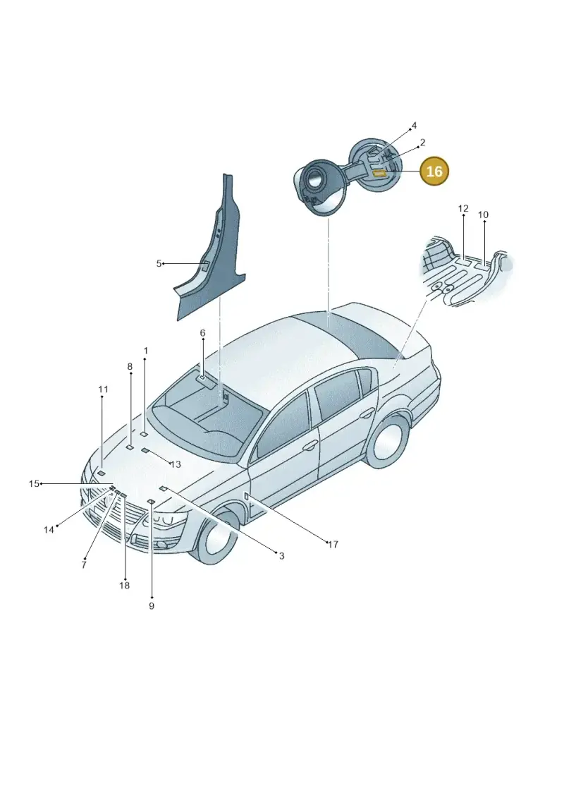 1K5010454S — Volkswagen JETTA                  06> (2005-) diagram 665010000, position 16