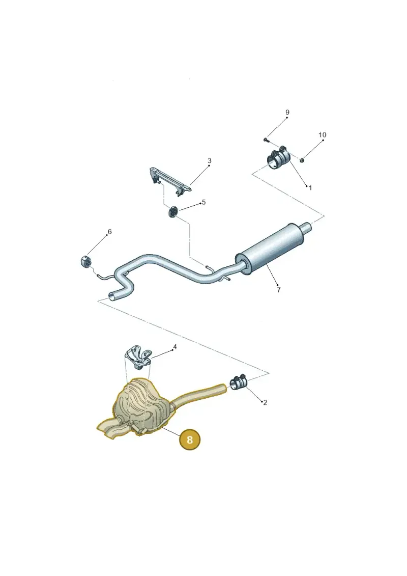 1K5253609N — Volkswagen Jetta (2008-2011) diagram 449253900, position 8