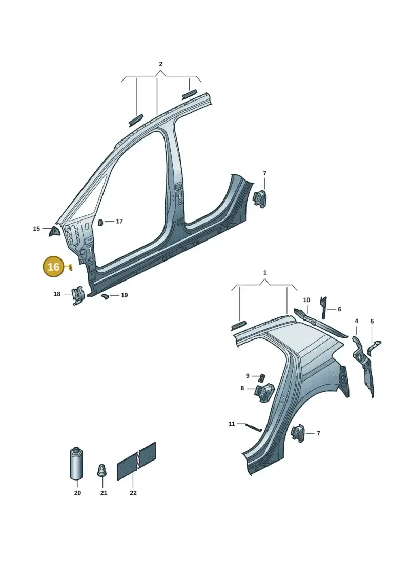 1K5809693 — Volkswagen ID.3 Pro (2019-2024) diagram 10a809070, position 16