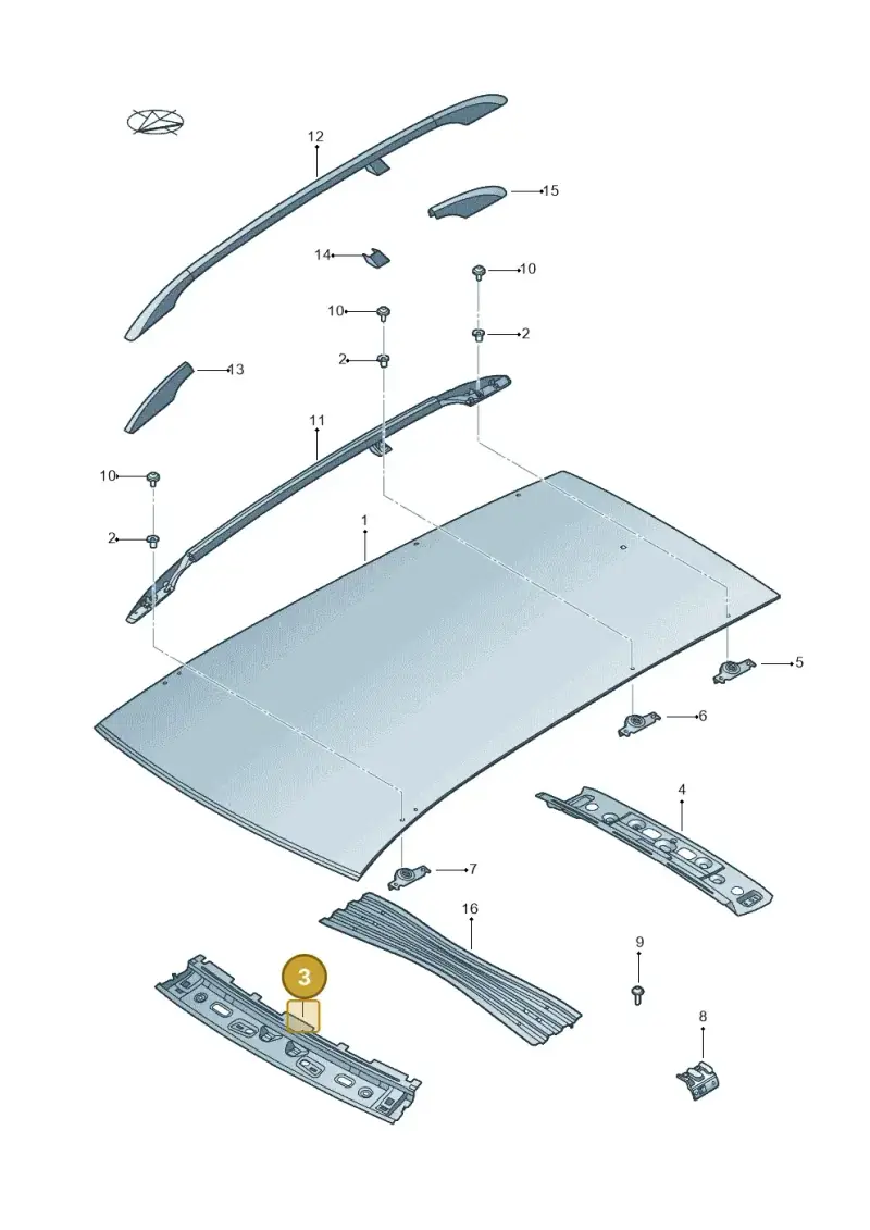1K5817123C — Volkswagen Jetta variant (2009-2014) diagram 684817100, position 3