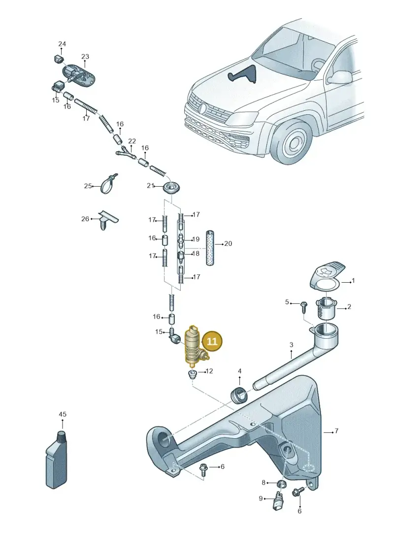1K5955651 — Volkswagen Amarok twin cab (2022-) diagram 894955100, position 11