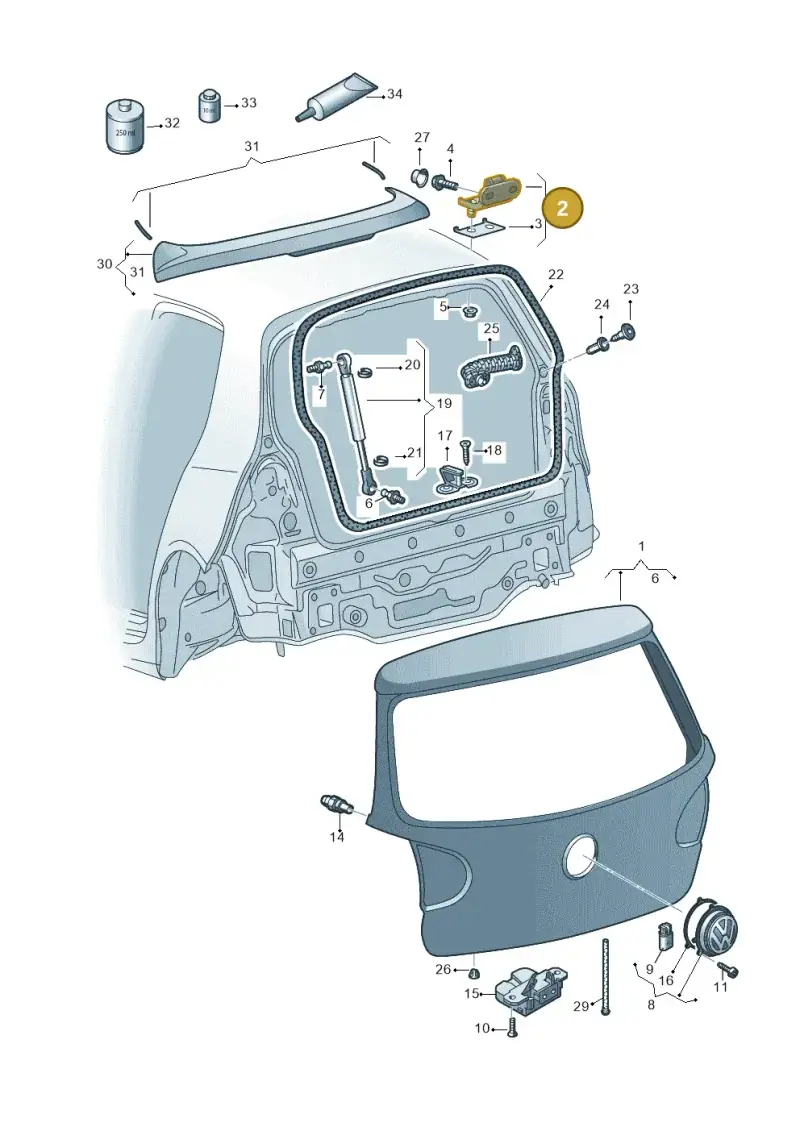 1K6827301C — Volkswagen GOLF (2003-2005) diagram 420827200, position 2