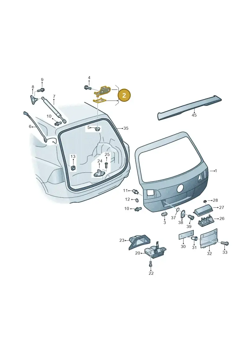 1K6827301C — Volkswagen Touareg (2012-2014) diagram 693827100, position 2