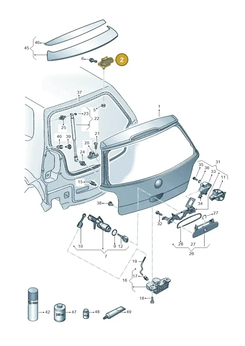1K6827301C — Volkswagen Polo Vivo (2014-2017) diagram 784827200, position 2