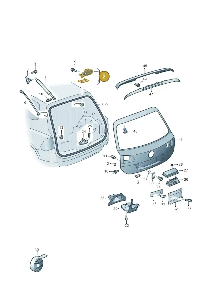 1K6827301C — Volkswagen Touareg BlueMotion (2014-2018) diagram 787827100, position 2