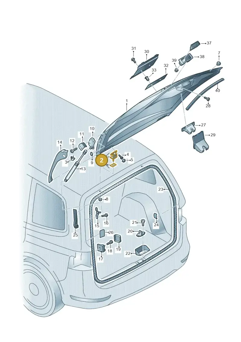 1K6827301C — Volkswagen Sharan BlueMotion (2015-2022) diagram 689827000, position 2