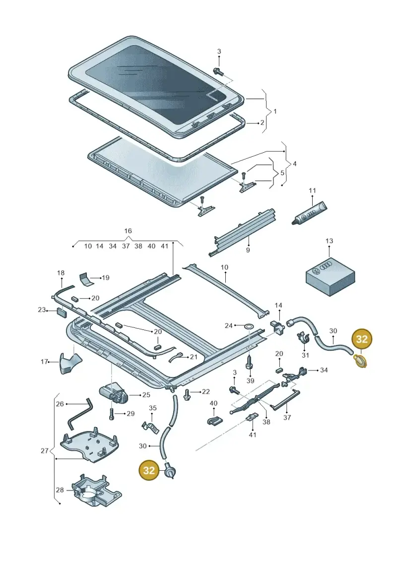 1K6877236 — Volkswagen Golf (2011-2013) diagram 649877000, position 32