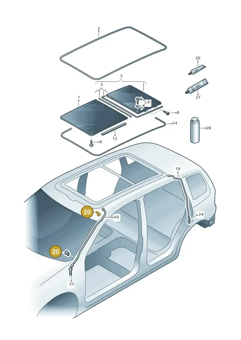 1K6877244 — Volkswagen Sharan BlueMotion (2015-2022) diagram 694877000, position 20