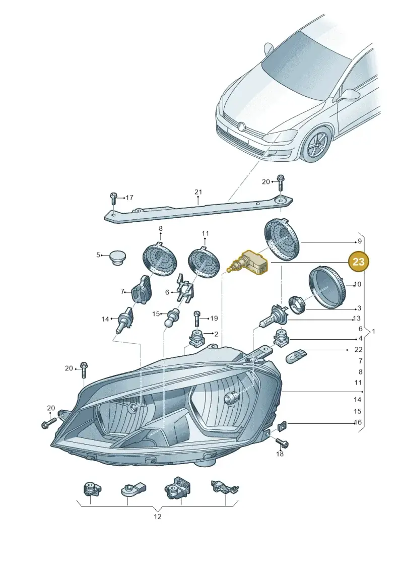 1K6941295 — Volkswagen Golf 1.4 BlueMotion (2014-2017) diagram 781941000, position 23