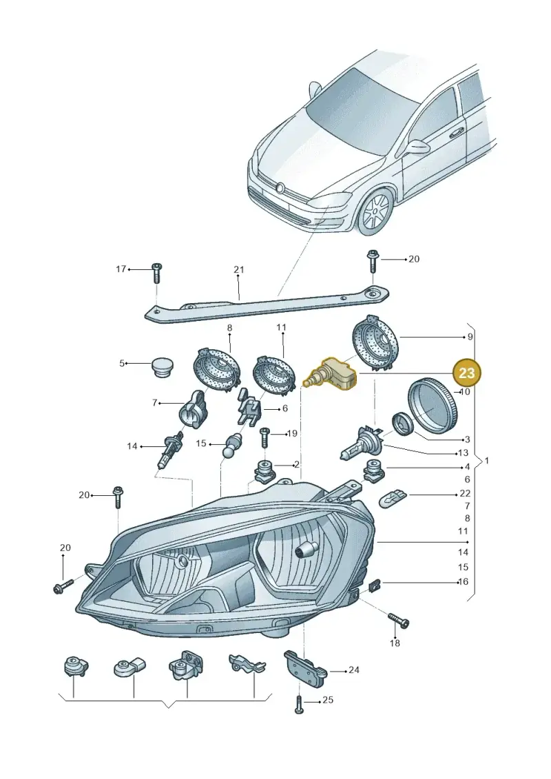 1K6941295 — Volkswagen Golf 1.6 (2015-2019) diagram 867941000, position 23