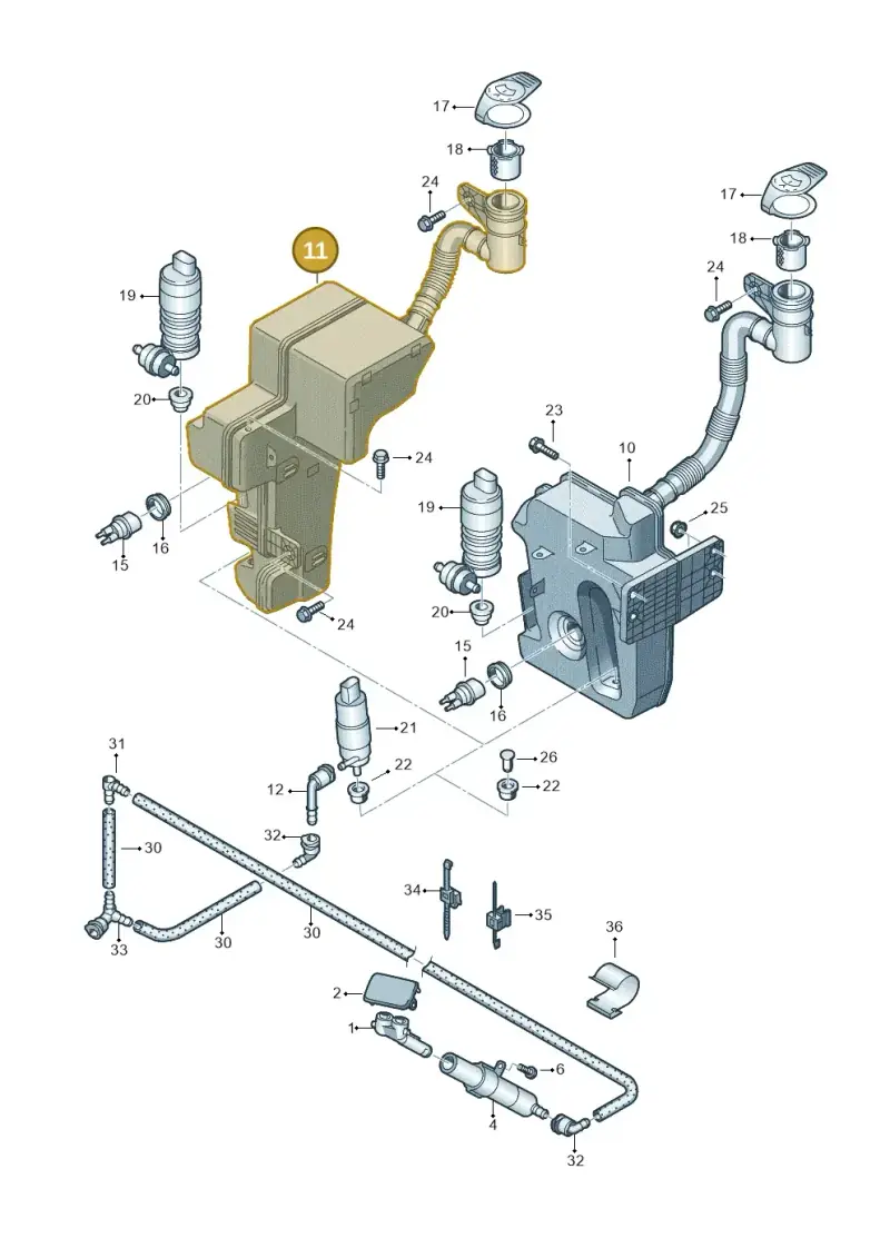 1K6955453H — Volkswagen Golf Cabriolet (2011-2016) diagram 649955300, position 11
