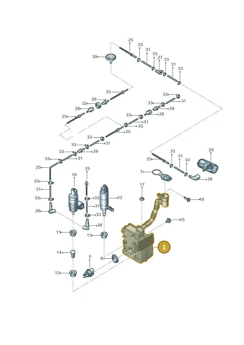 1K6955453H — Volkswagen Jetta (2008-2011) diagram 685955100, position 1