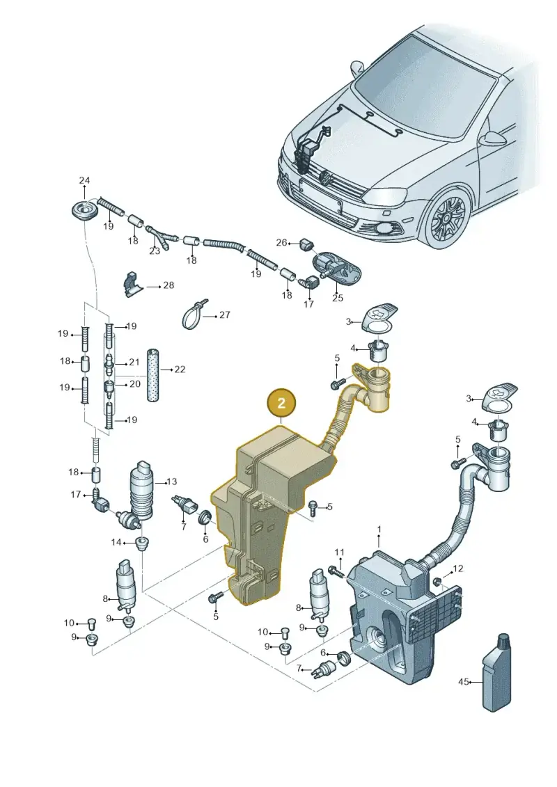 1K6955453H — Volkswagen Eos BlueMotion (2010-2015) diagram 712955100, position 2