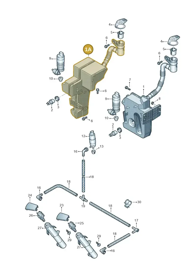 1K6955453H — Volkswagen Eos BlueMotion (2010-2015) diagram 712955300, position 1A