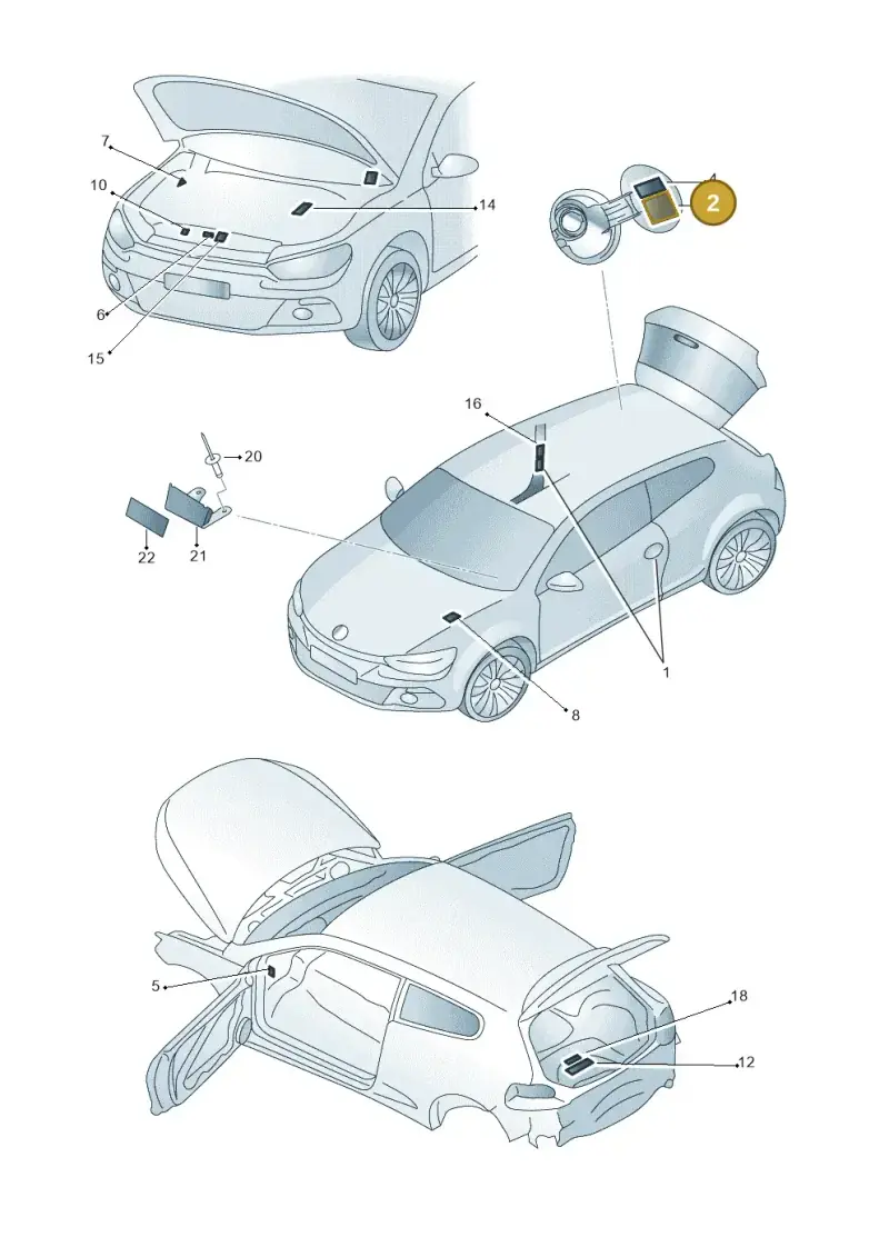1K8010838H — Volkswagen Scirocco 2.0 (2008-2014) diagram 651010000, position 2