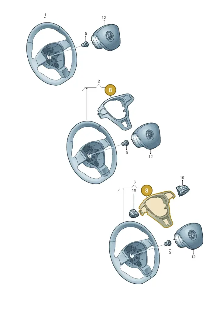 1K8419685D3Q7 — Volkswagen T-Roc BlueMotion (2017-2024) diagram 746419200, position 8