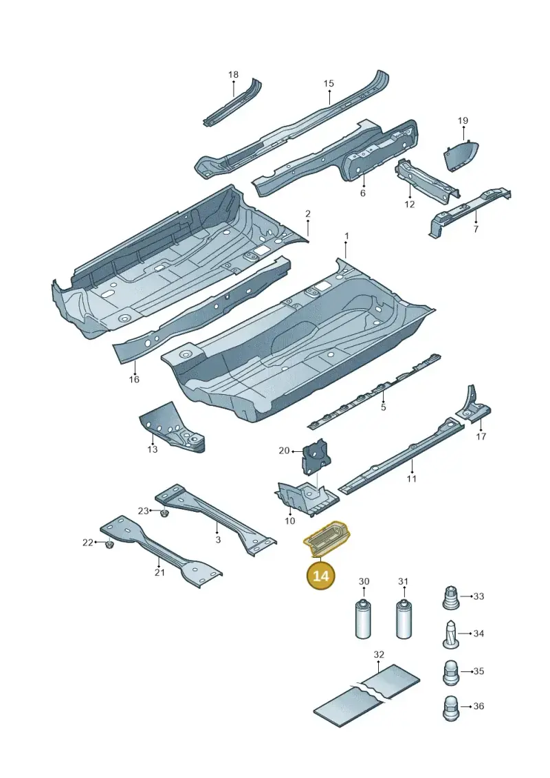 1K8803477A — Volkswagen Scirocco 2.0 (2014-2017) diagram 786803100, position 14