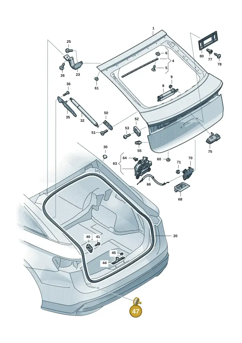 1K8827951 — Volkswagen ID.7 Limousine Pro (2023-) diagram 14b827000, position 47