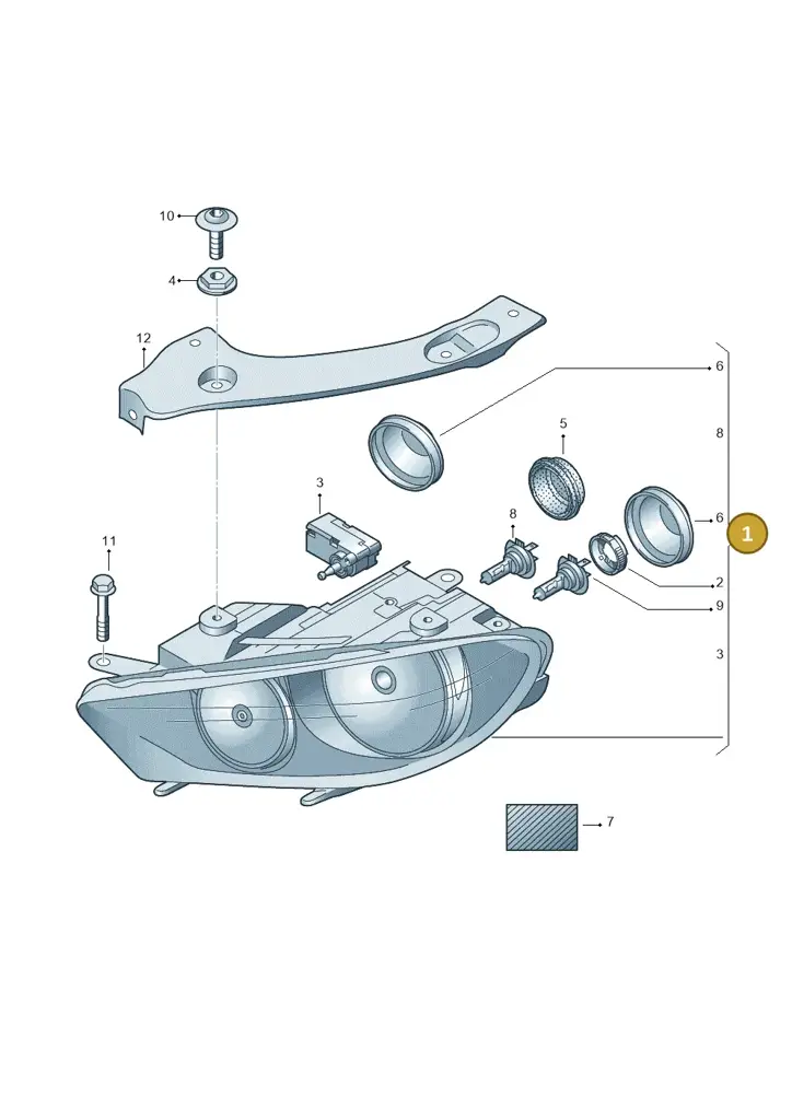 1K8941005N — Volkswagen Scirocco 2.0 (2008-2014) diagram 651941000, position 1