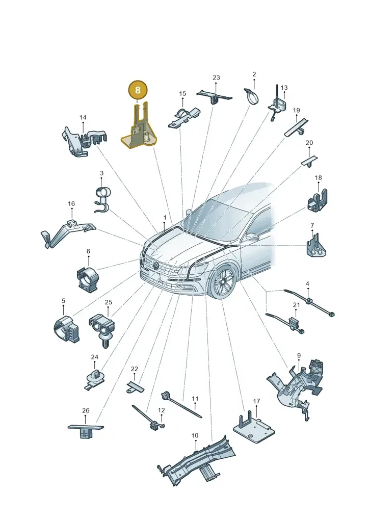 1K8941057 — Volkswagen New Passat (2015-2022) diagram 868971820, position 8