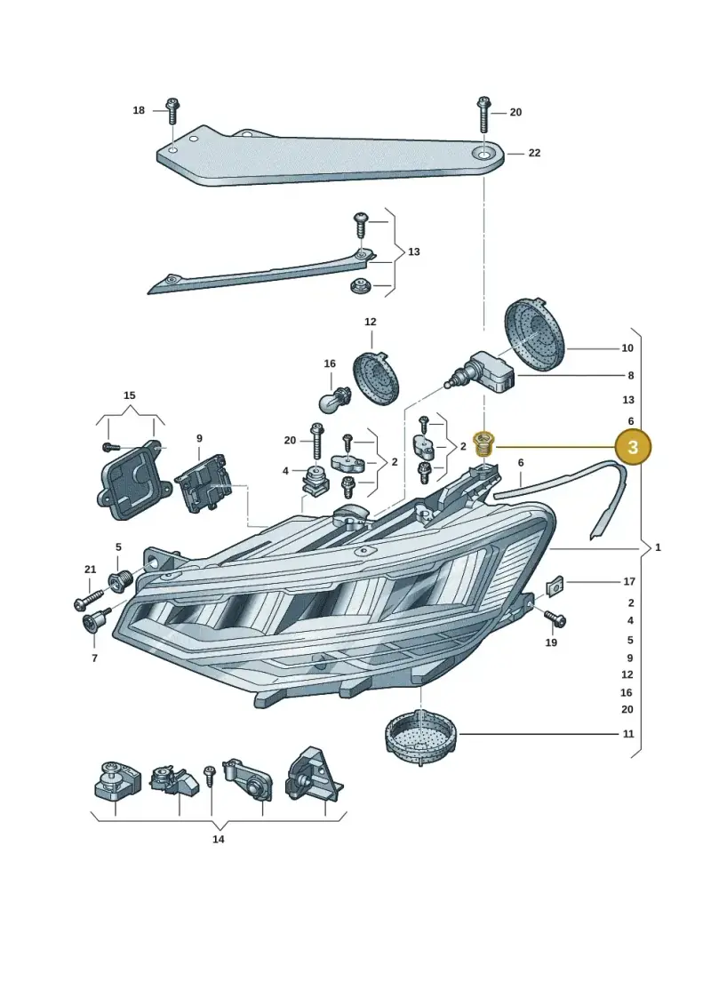 1K8941141 — Volkswagen Passat saloon (2014-2024) diagram 793941012, position 3