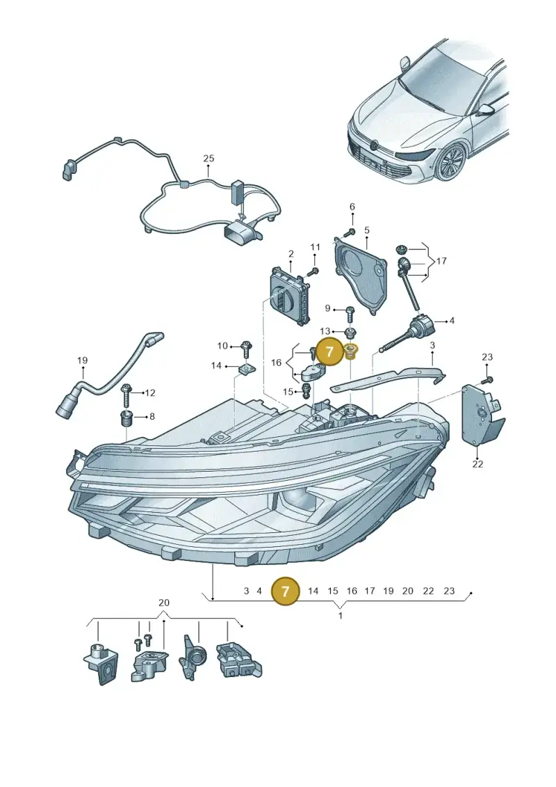 1K8941141 — Volkswagen Passat estate (2023-) diagram 3j0941010, position 7