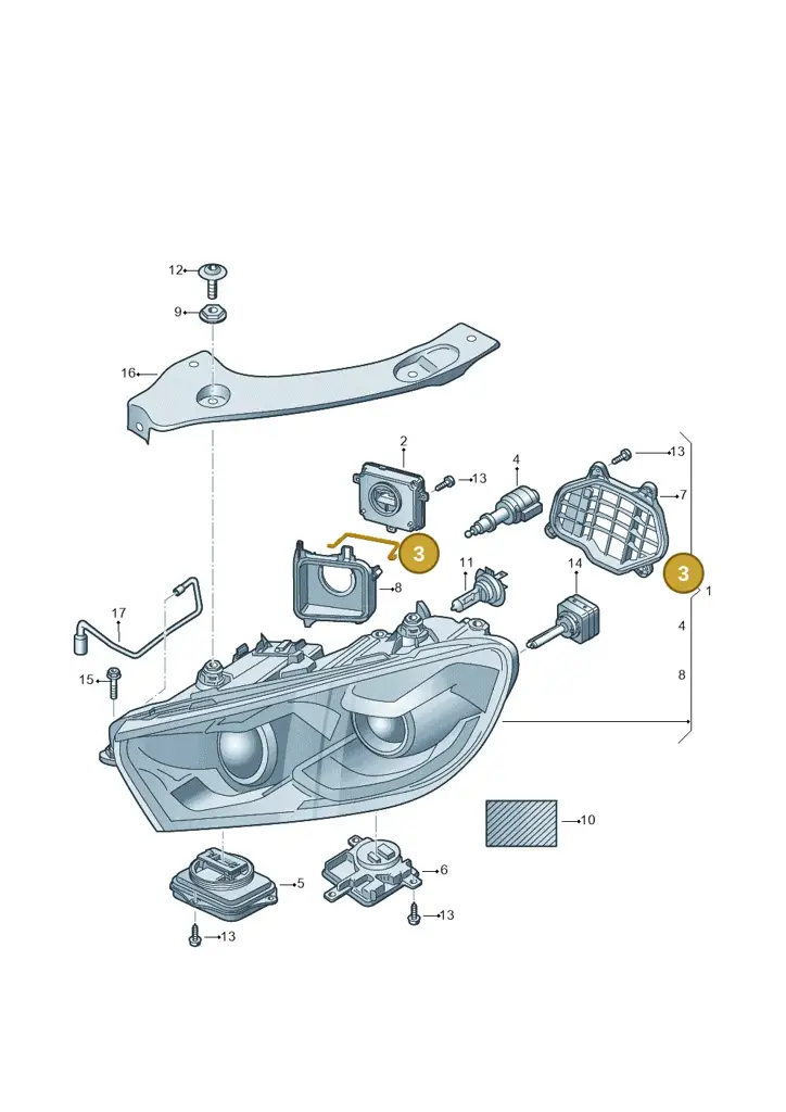1K8941160 — Volkswagen Scirocco 2.0 (2014-2017) diagram 786941200, position 3