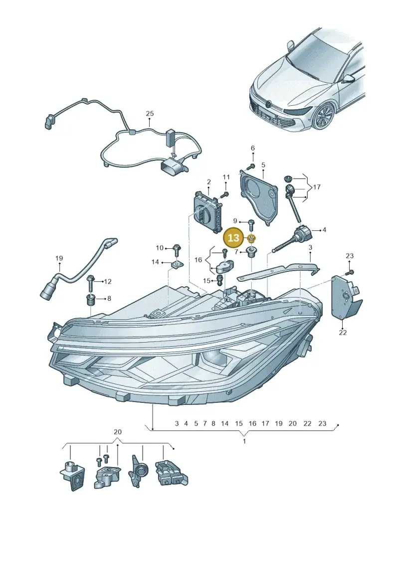 1K8941297 — Volkswagen Passat estate (2023-) diagram 3j0941010, position 13
